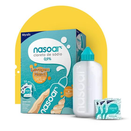 Kit Lavador Nasal Nasoar c/30 envelopes + Frasco 240ml Menor preço em Kit Lavador Nasal Nasoar c/30 envelopes + Frasco 240ml