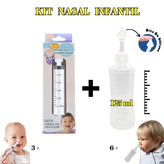 Imagem de Kit Lavagem Nasal Infantil Seringa + Dispositivo 125ml