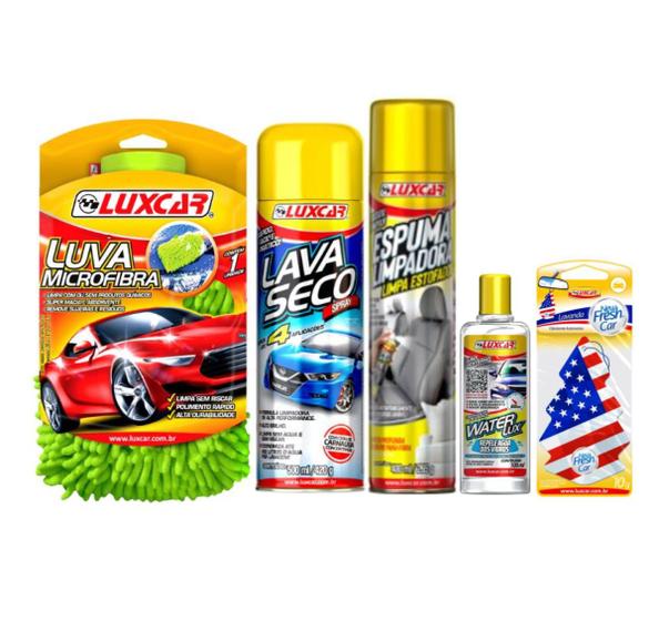 Kit Lavar Carro A Seco Luxcar Estofados Luva Cristalizador - Kit ...