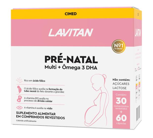 Imagem de Kit Lavitan Pré-Natal Multi 30 comprimidos + Ômega 3 DHA 60 cápsulas