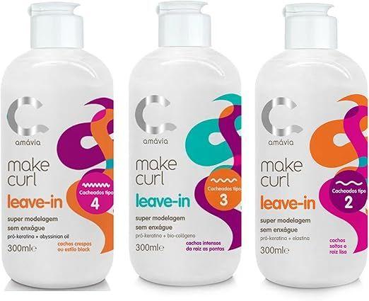 Imagem de Kit leave-in 2/3/4 make curl amávia