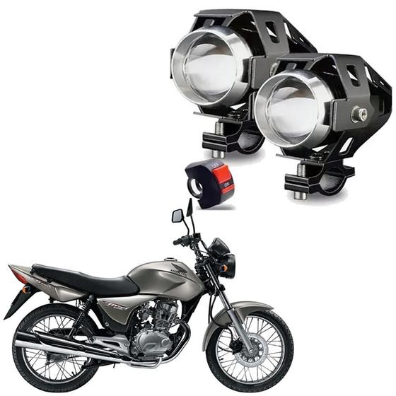 Imagem de Kit Led Farol de Milha U5 Mini para Moto Honda CG 150 TITAN ESD 2004 2005 2006 2007 2008 2009