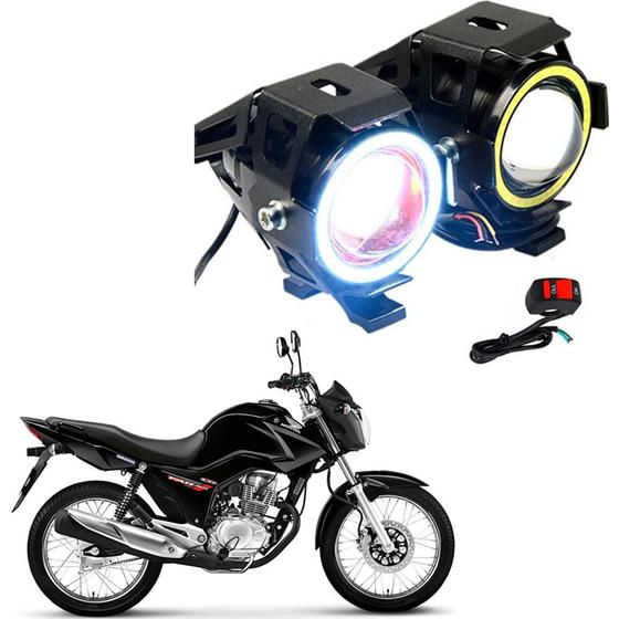 Imagem de Kit Led Farol Milha Moto Honda CG 150 START 2015 Angel Eye U7