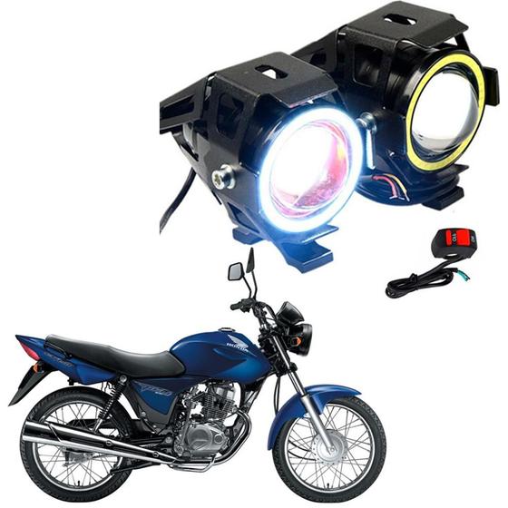 Imagem de Kit Led Farol Milha Moto Honda CG 150 TITAN ES 2004 2005 2006 2007 2008 2009 Angel Eye U7