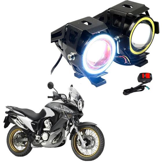 Imagem de Kit Led Farol Milha Moto Honda XL 700V TRANSALP 2011 2012 2013 Angel Eye U7