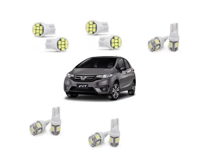 Imagem de Kit Led Honda New Fit 2015 E 2016 Pingo Teto Placa Ré Top