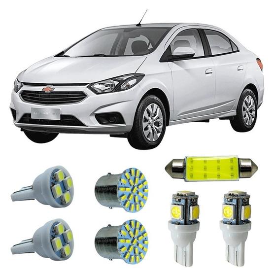 Imagem de Kit Led Interno Externo GM Prisma Teto Placa Ré Farolete