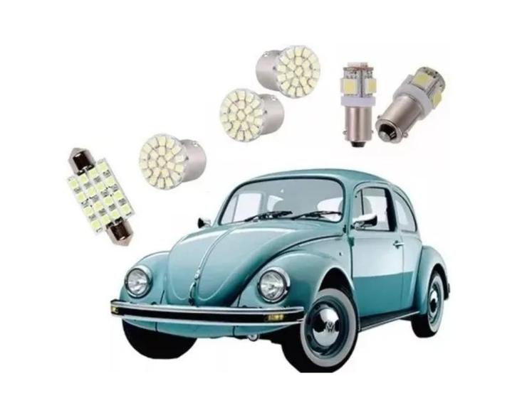 Imagem de Kit Led Pingo Torpedo Fusca Vw Farolete Placa Teto Ré