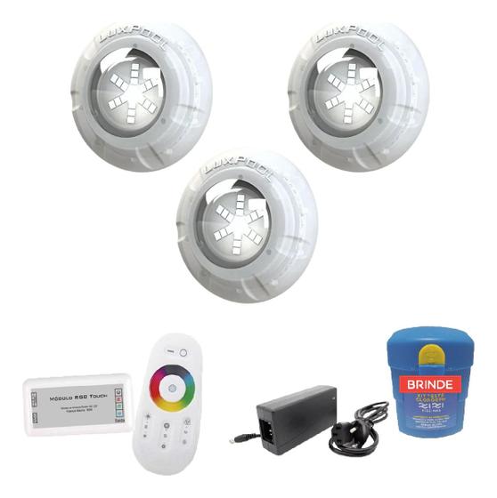 Imagem de Kit Led Piscina 48m² - 3 Leds 9w, 1 Módulo Rgb + Fonte
