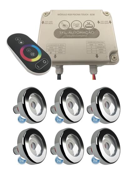 Imagem de Kit Led Pisicina - Contr Touch 81W + 6 Leds Rgb 9W Tholz