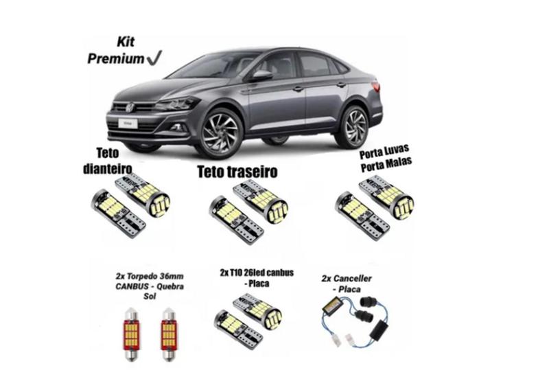 Kit Led Premium Vw Novo Polo Virtus Luzes Internas 2018 2019 A7