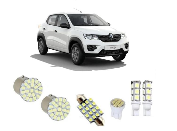 Imagem de Kit Led Renault Kwid Farol Teto Placa Ré Leds