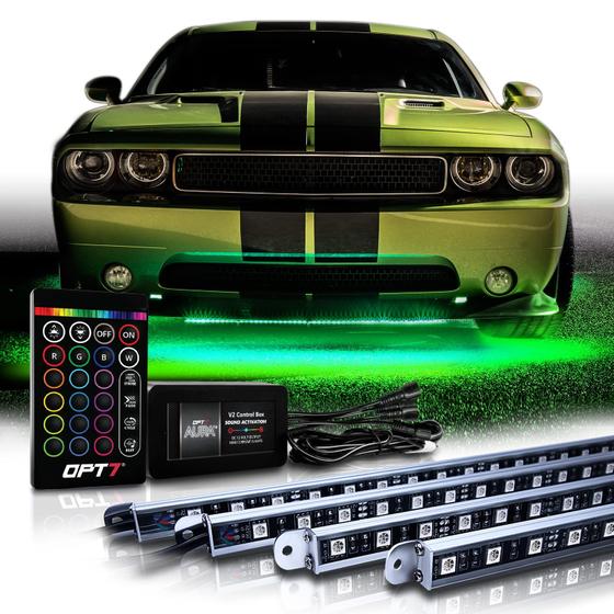 Imagem de Kit LED Underglow OPT7 Aura de alumínio para carro com controle remoto