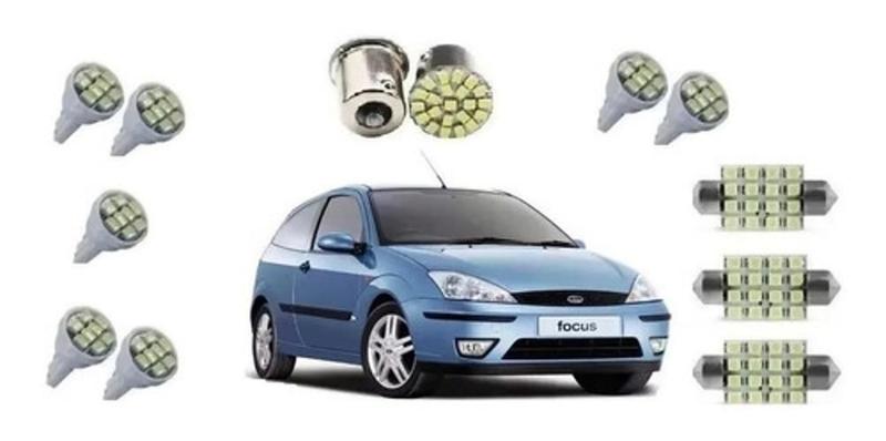 Imagem de Kit Leds Ford Focus 2001 A 2008 Teto Placa Ré Farolete/Pingo