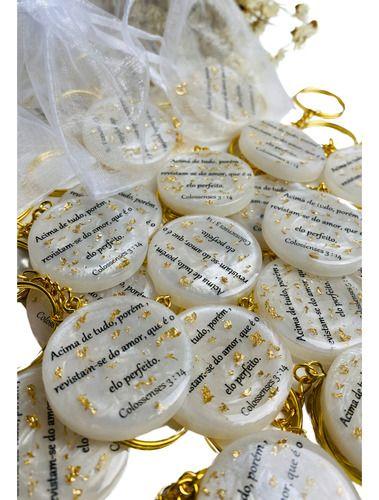 Imagem de Kit Lembrancinhas Personalizadas Casamento Chaveiro Resina