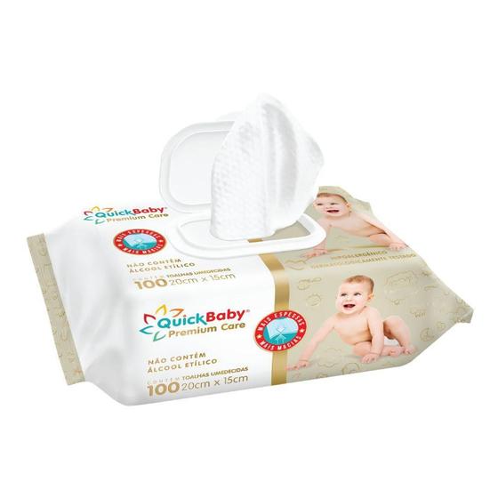 Imagem de Kit Lenço Umedecida Quick Baby Premium Care Com 500 Unid