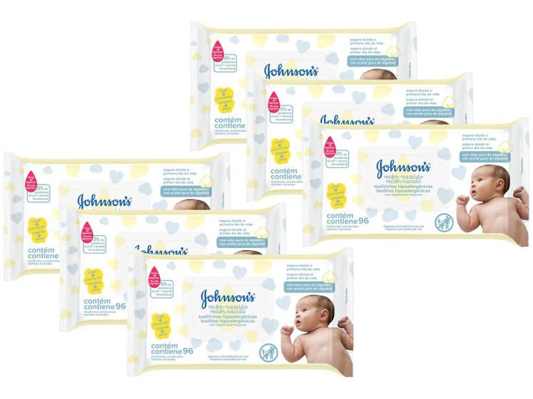 Kit Lenço Umedecido Johnsons Baby Recém-Nascido - 576 Unidades - Lenço ...