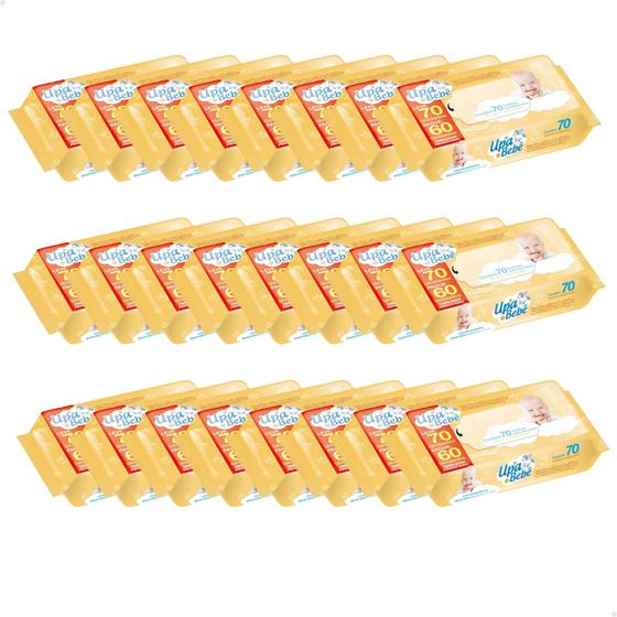 Imagem de Kit Lenço Umedecido Sem Álcool Upa Bebê com 24 Pacotes de 70 Unidades
