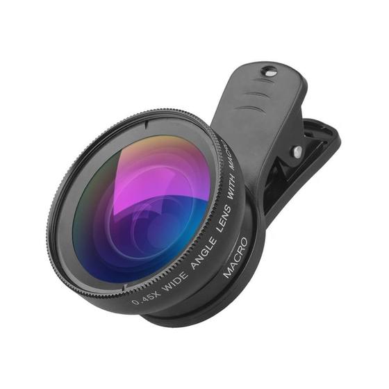 Kit Lente Grande Angular para Celular + Lente Macro 12,5X Apexel - Kit ...