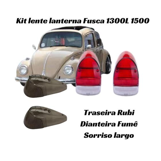 Imagem de Kit lente lanterna fusca 1300L 1500 rubi fumê