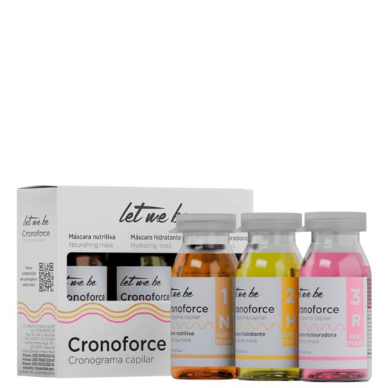 Imagem de Kit Let Me Be Cronograma Capilar Cronoforce Com 3 Ampolas