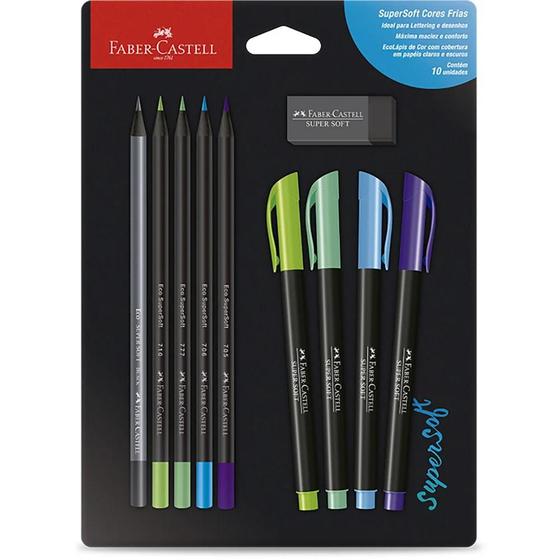 Imagem de Kit Lettering Supersoft cores quentes e frios Faber-Castell