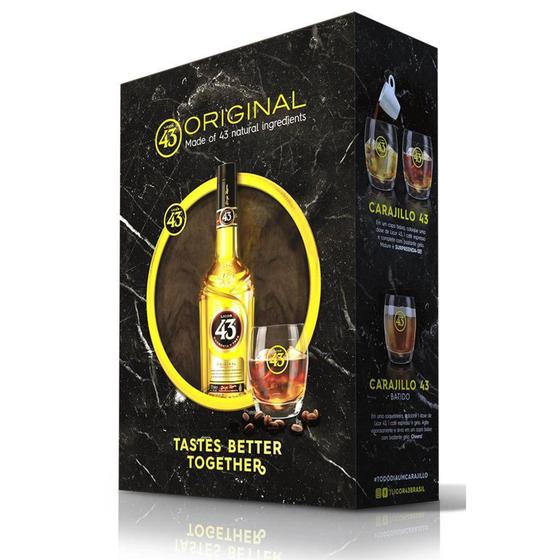 Imagem de Kit Licor 43 Cuarenta Y Tres 700ml + Copo Personalizado 43 - Diego Zamora