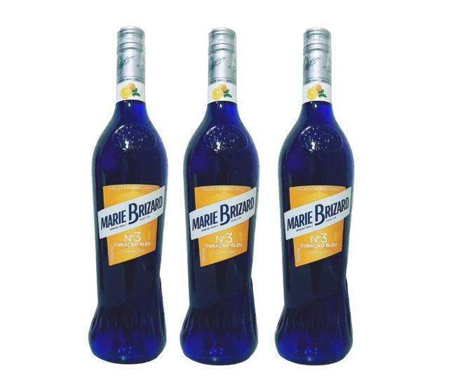 Imagem de Kit Licor Marie Brizard Curaçao Bleu Laranja 700ml 3unidades