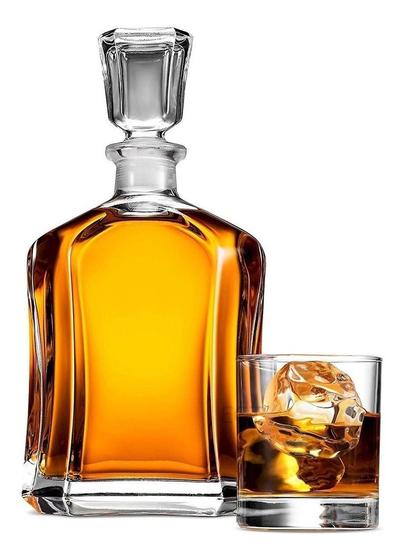 Imagem de Kit Licoreira Garrafa Whisky 750ml E 6 Copos Whisky 270ml 