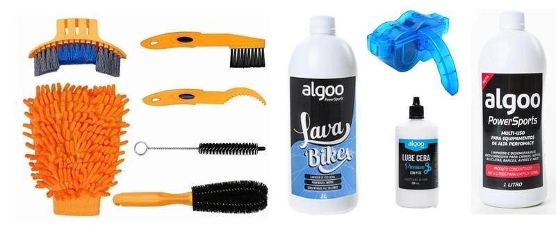 Imagem de Kit Limp. Bike 6 Pçs + Máq. + Desengraxante + Óleo + Shampoo