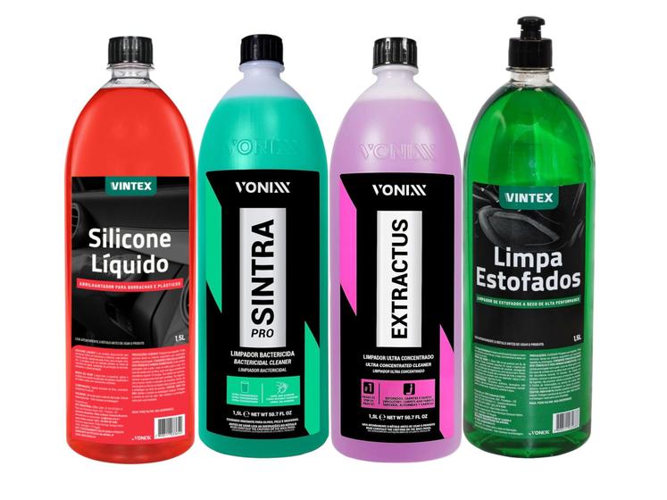 Imagem de Kit Limpa Estofados Extractus Sintra Silicone Liquido 1,5L