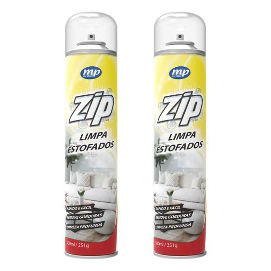 Imagem de Kit Limpa Estofados Spray Zip Clean 300ml / 251g Remove Seco