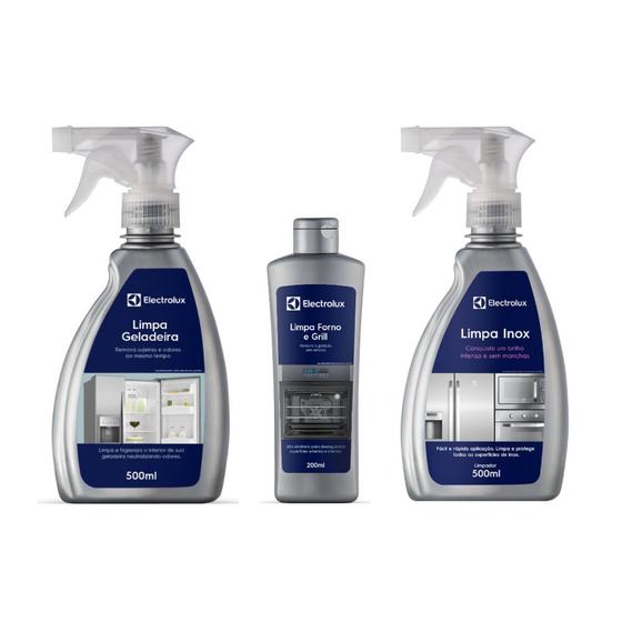 Kit Limpa Geladeira - 500ml + Limpa Forno - 200ml + Limpa Inox - 500 ml ...