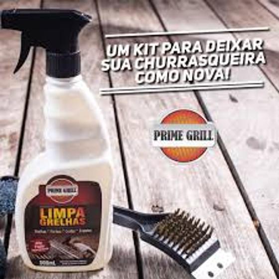 Kit Limpa Grelhas Prime Grill Escova A O E Raspador Escova Limpa Grelha Magazine Luiza