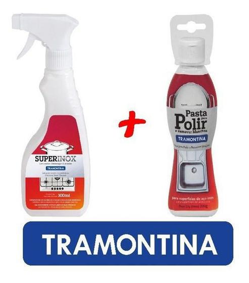 Kit Limpa Inox - Spray Tramontina Super Inox 300 ml + Pasta Polidora ...