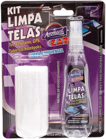 Imagem de Kit Limpa Telas 100ML com Pano Microfibra Gps Televisao Monitor Limpeza Celular