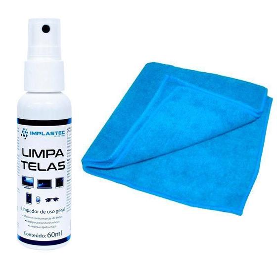 Imagem de Kit Limpa Telas Clean 60Ml Com Pano Microfibra ul