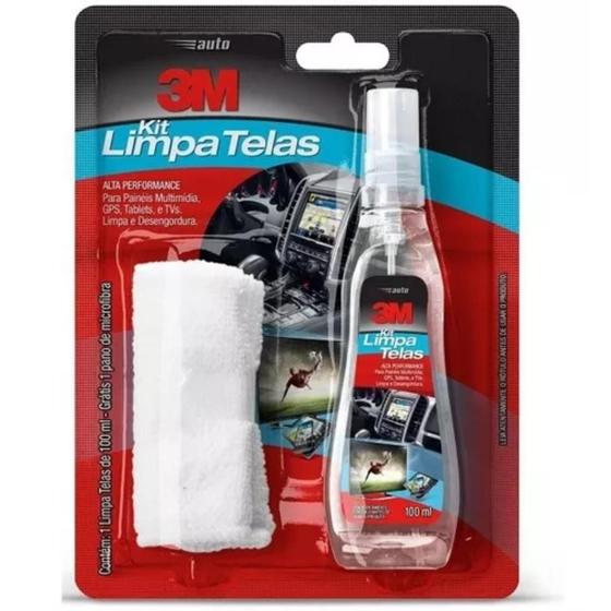 Imagem de Kit Limpa Telas Original 3M 100 Ml Com Pano Microfibra