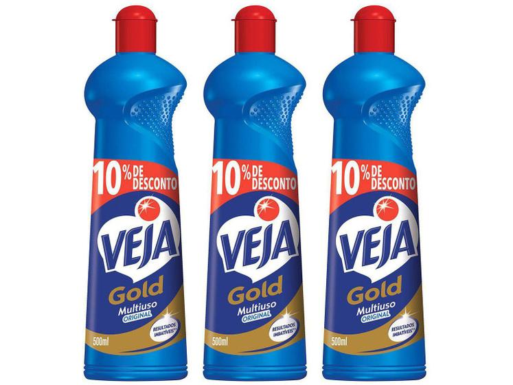 Kit Limpador Multiuso Veja Gold Original Menor preço em Kit Limpador Multiuso Veja Gold Original