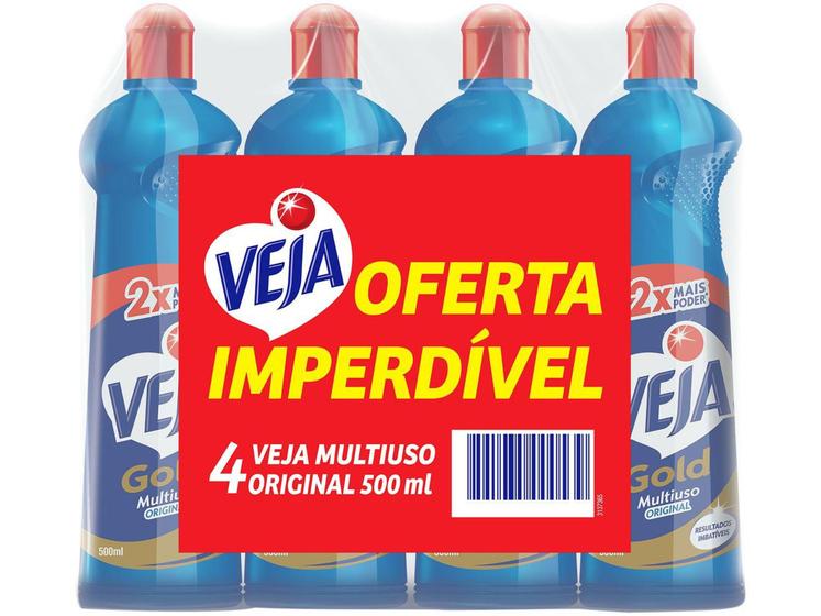 Imagem de Kit Limpador Multiuso Veja Gold Original  - 500ml cada 4 Unidades