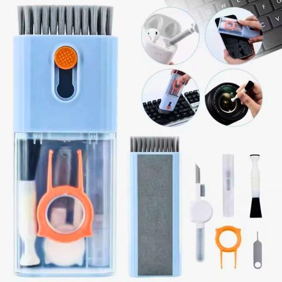 Imagem de Kit Limpeza 10 em 1 Multifuncional Teclado Notebook Computador Fones de Ouvido Câmera Celular Tablet