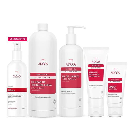 Kit Limpeza De Pele Adcos Com 5 Itens - Kit de Tratamento para o Rosto ...