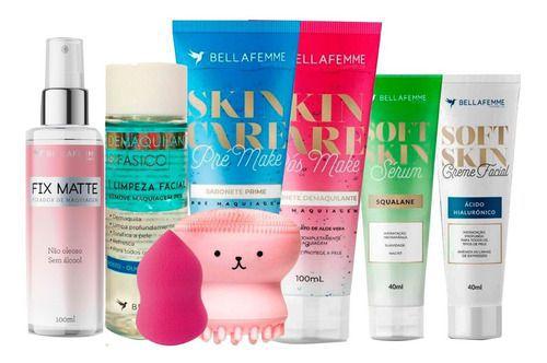 Imagem de Kit Limpeza Esponja Facial Pré Pós Make Produtos Bella Femme