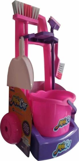 Imagem de Kit Limpeza Infantil Vassoura Mobi Car Base Ref 337 Usual - usual brinquedos