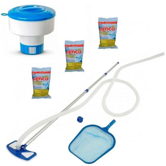 Kit Limpeza para Piscinas Aspirador + Flutuador + 3 Pastilhas Cloro Mor e Lazer Menor preço em Kit Limpeza para Piscinas Aspirador + Flutuador + 3 Pastilhas Cloro Mor e Lazer