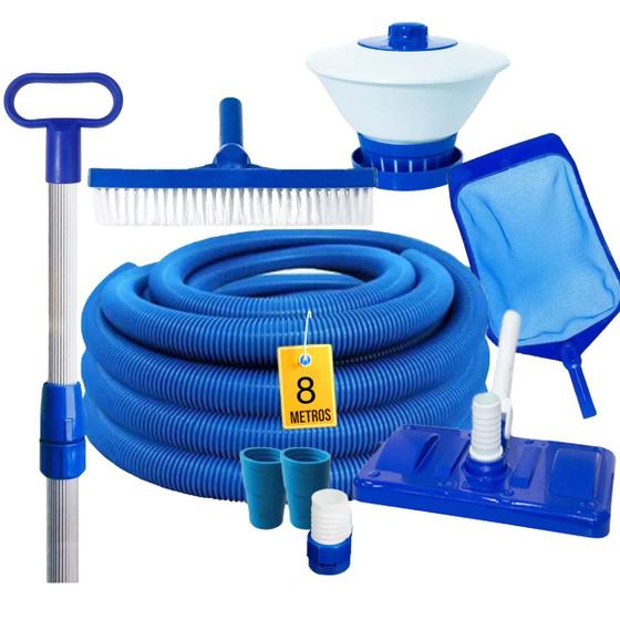 Imagem de Kit Limpeza Piscina Completo Mangueira 8m Aspirador Esferas