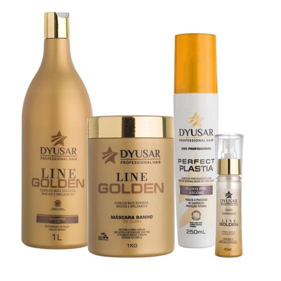 Imagem de Kit Line Golden 1Kg + Fluido Pré Escova Dyusar