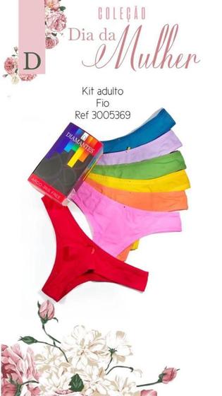 Imagem de Kit lingerie 07 calcinhas fio duplo Diamantes - Diamantes