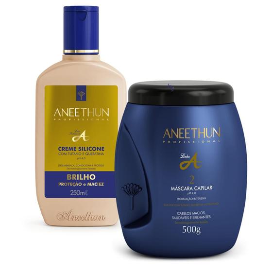 Imagem de Kit Linha A Aneethun Creme De Silicone 250Ml E Máscara 500G