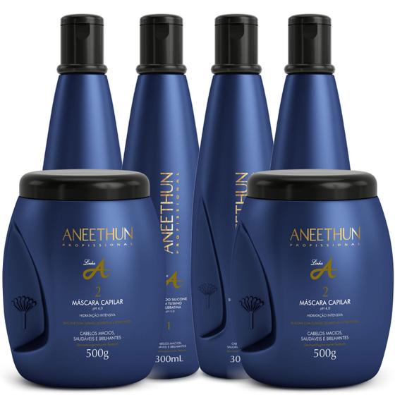 Imagem de Kit Linha A Profissional Shampoo 4x300ml + Mascara 2x500g